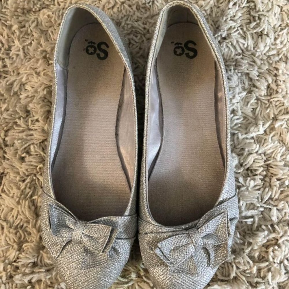 Silver Sparkle Ballet Flats